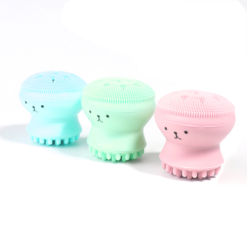 Face Washing Massage Cartoon Little Octopus Exfoliating Cleaner Mini Silicone facial Cleansing Brush