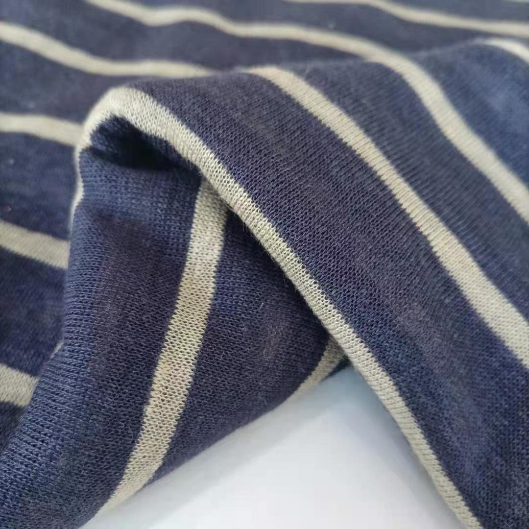 Discount Products 100% Linen Color Stripe Jersey Fabric