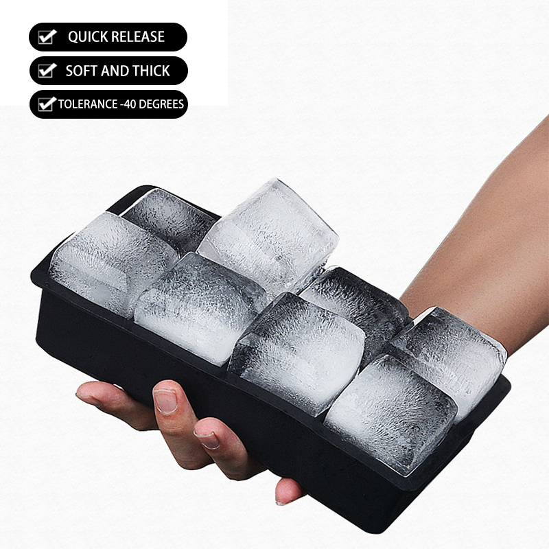 Large Silicone Ice Cube Tray Eco-Friendly Square Ice Mold Maker Sustainable Ice Moulds
