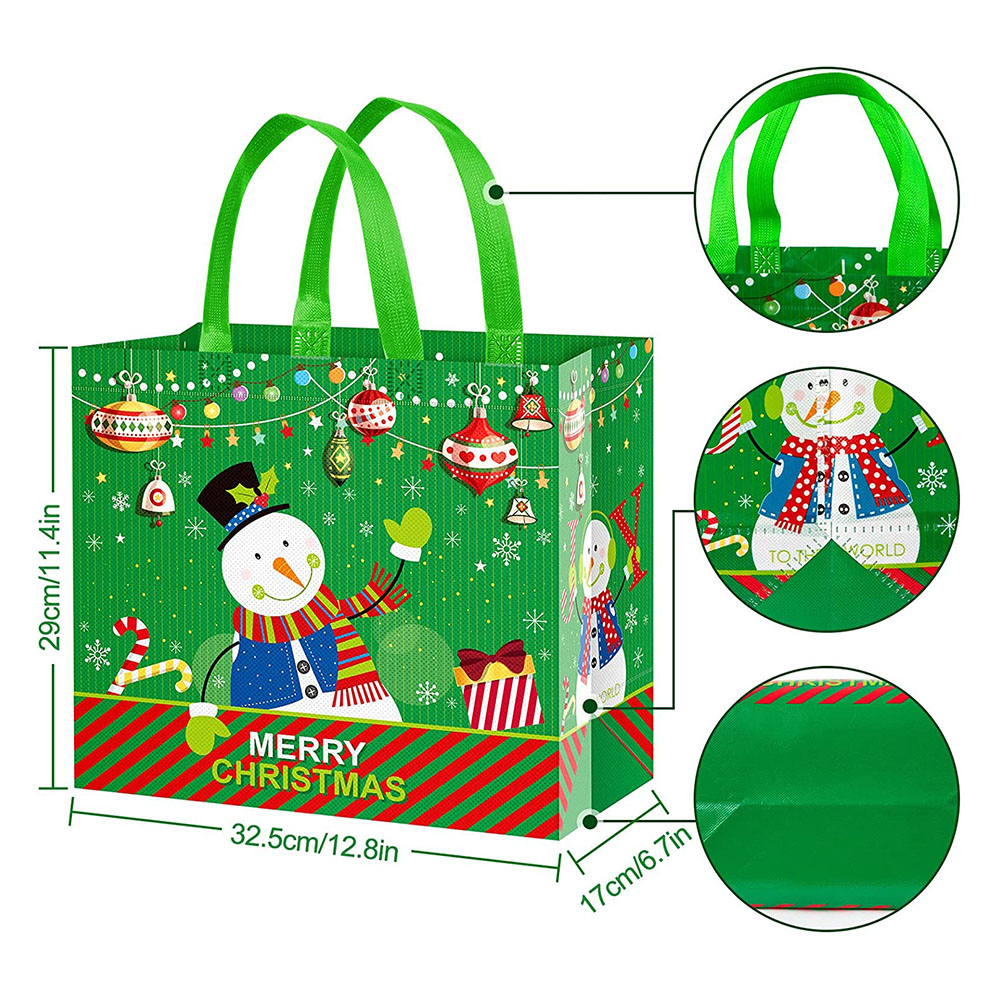 Customized Laminated Polypropylene Laser Film Christmas Non Woven Bag