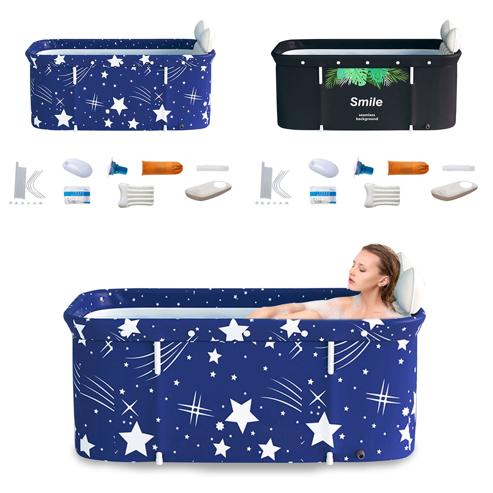Folding Bathtub Set Portable Soaking Bathing Tub