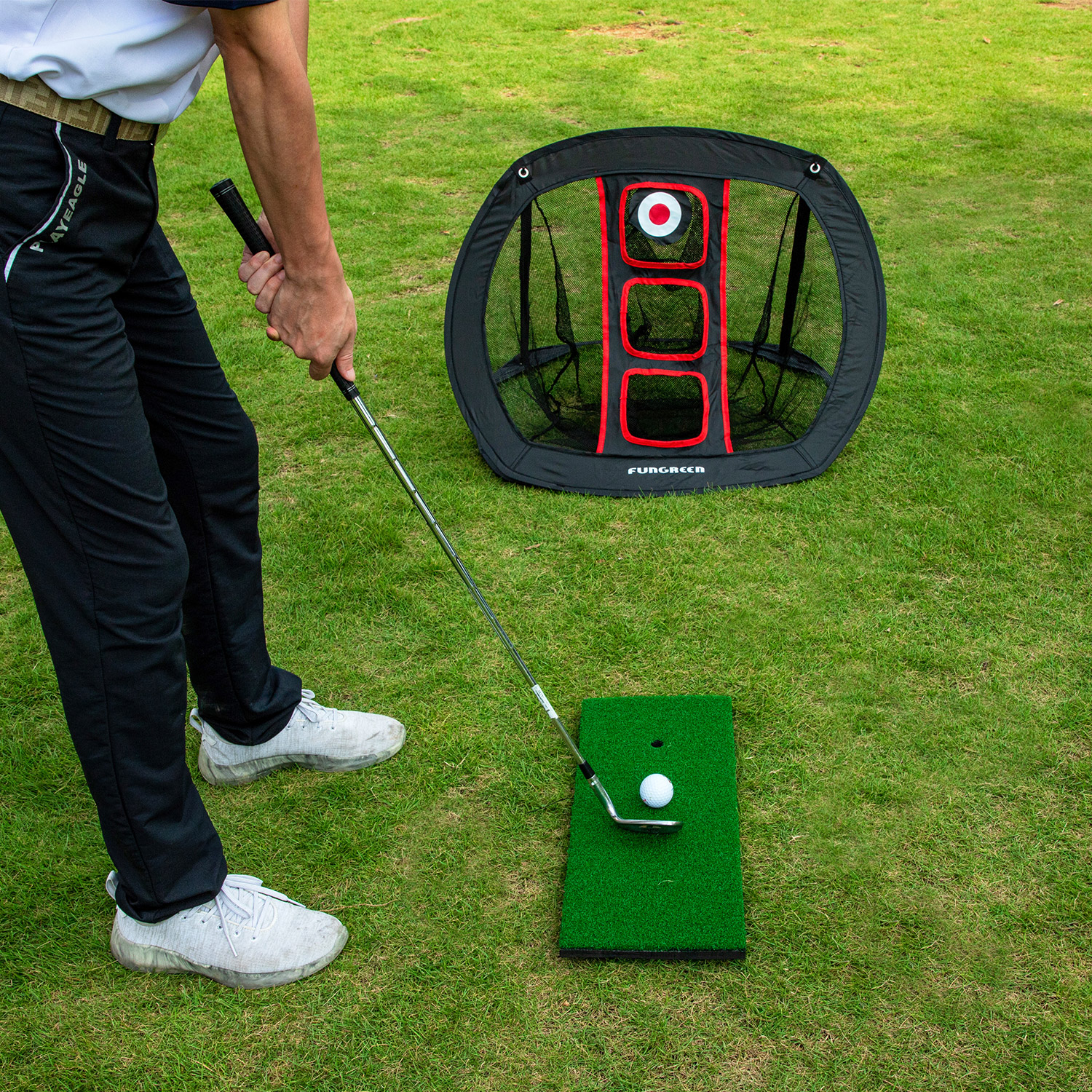 Easy Install Golf Chipping Practice Net Golf Game Goal Net Foldable Golf Swing Training Net