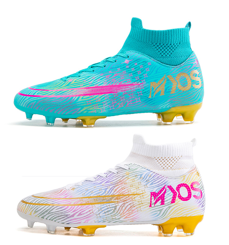 Hot Selling Light Color Breathable Leather Football Cleats Boots Soccer Shoes