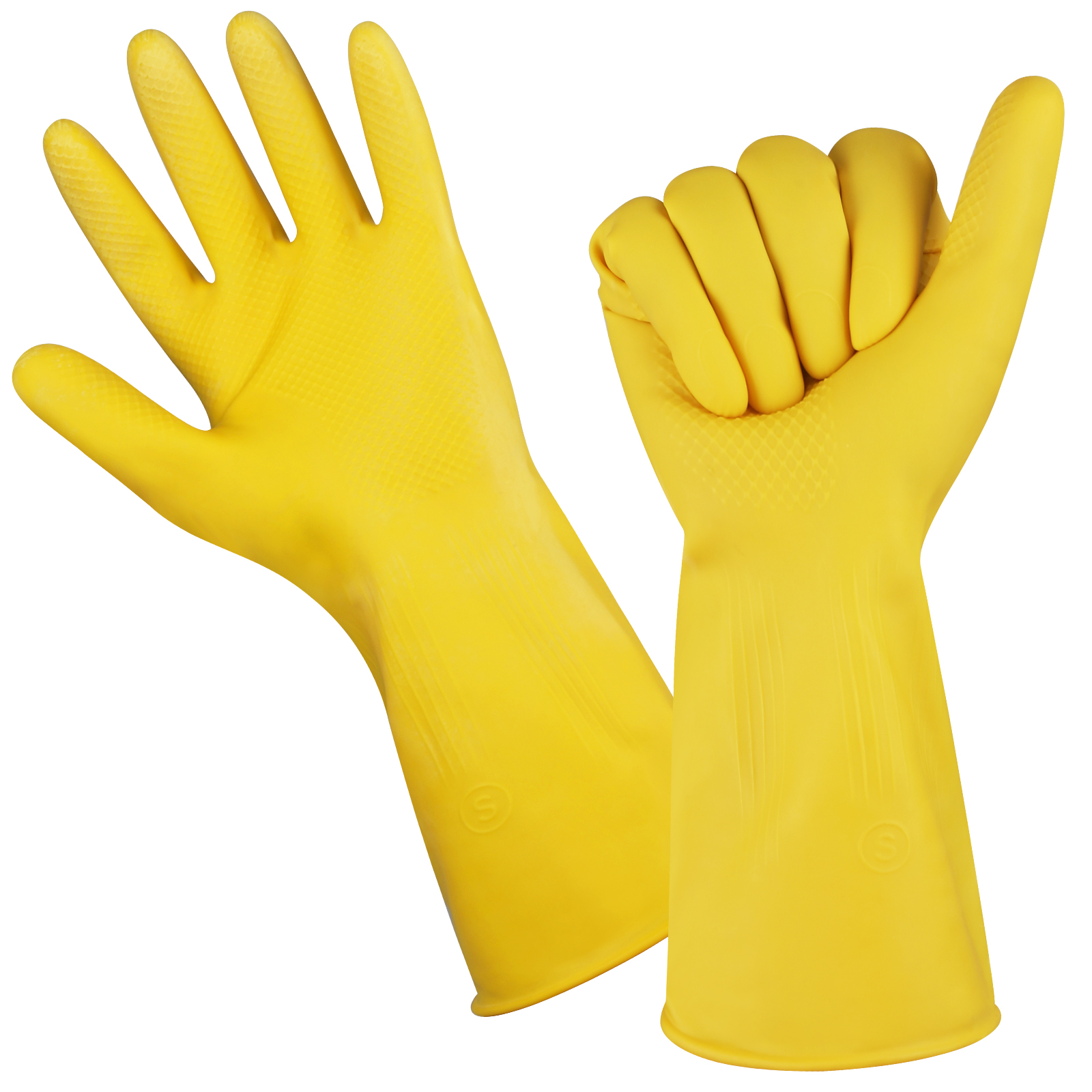 Custom Durable Heavy Duty Latex Rubber Dish Washing Gloves Large Non-Slip Household Cleaning Glove