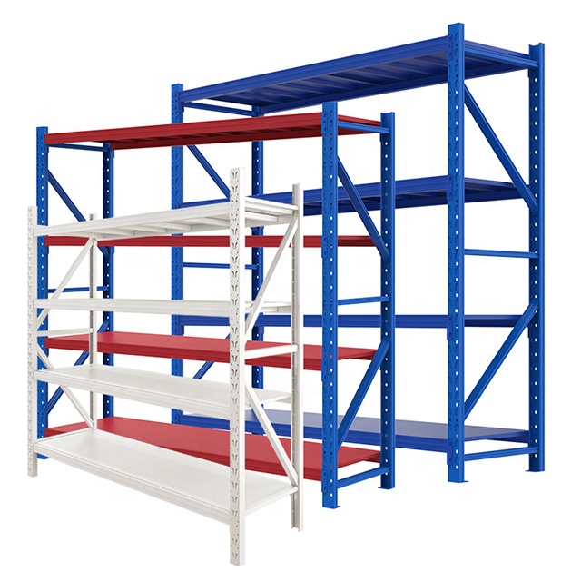 Powder-coated warehouse rack steel gray-white 200KG detachable storage rack multi-layer commercial