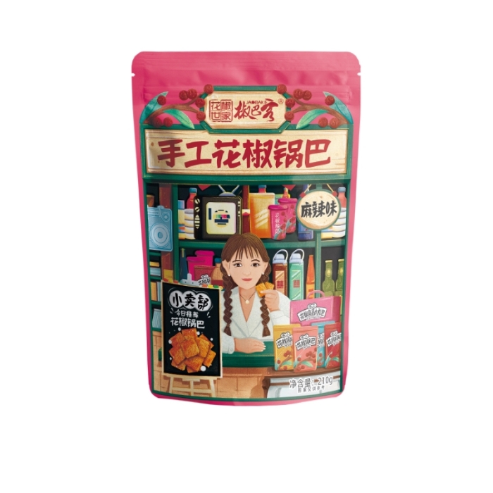 Chinese high output high quality crisp fries rice crust flavors of crisp spicy peppercorn snacks Hot Selling Packing konjac chip