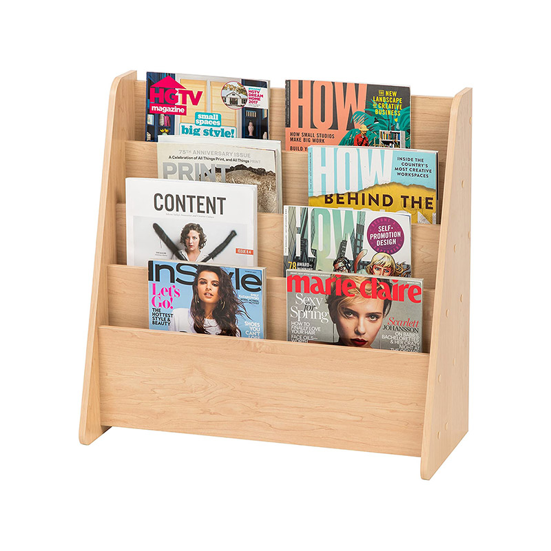 Chinese factory wholesale leaning bookshelf book rack wood book shelf