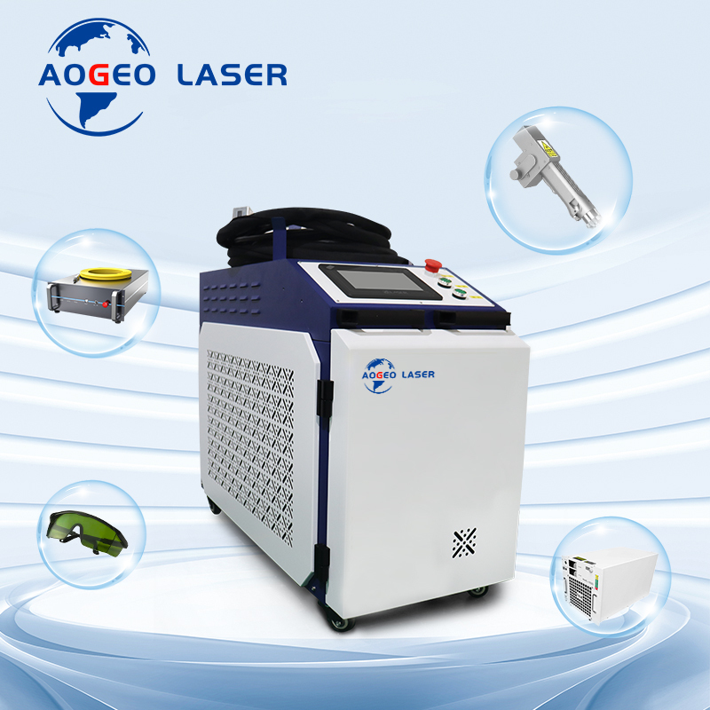 AOGEO Hand-held Laser Cleaning Machine Provided Fiber Laser Machine for Aluminum High Efficiency 3000w Water Cooling 2 Year 180
