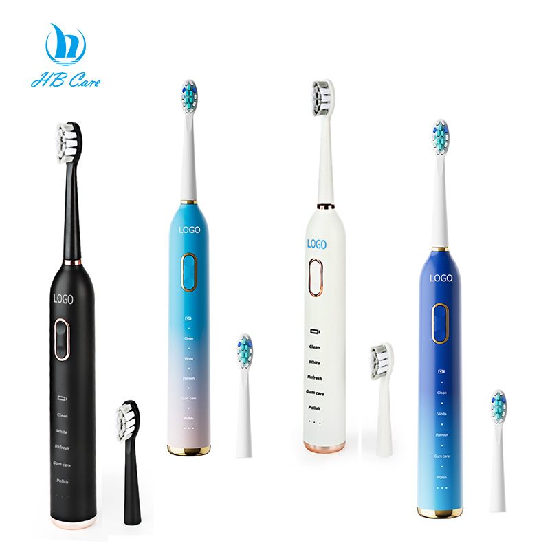 Hot silicone toothbrush with 5 models rubber electronic toothbrush rotate for tooth brush kids daily