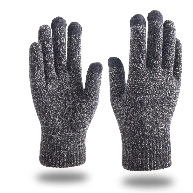 Перчатки прямые вязаные с пересечением границ от производителя, зимние мужские теплые флисовые Утепленные перчатки корейской версии для сенсорных экранов