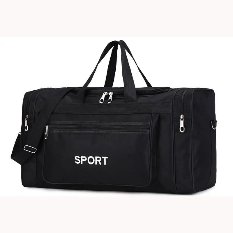 Customized logo european large black men gym sport bag