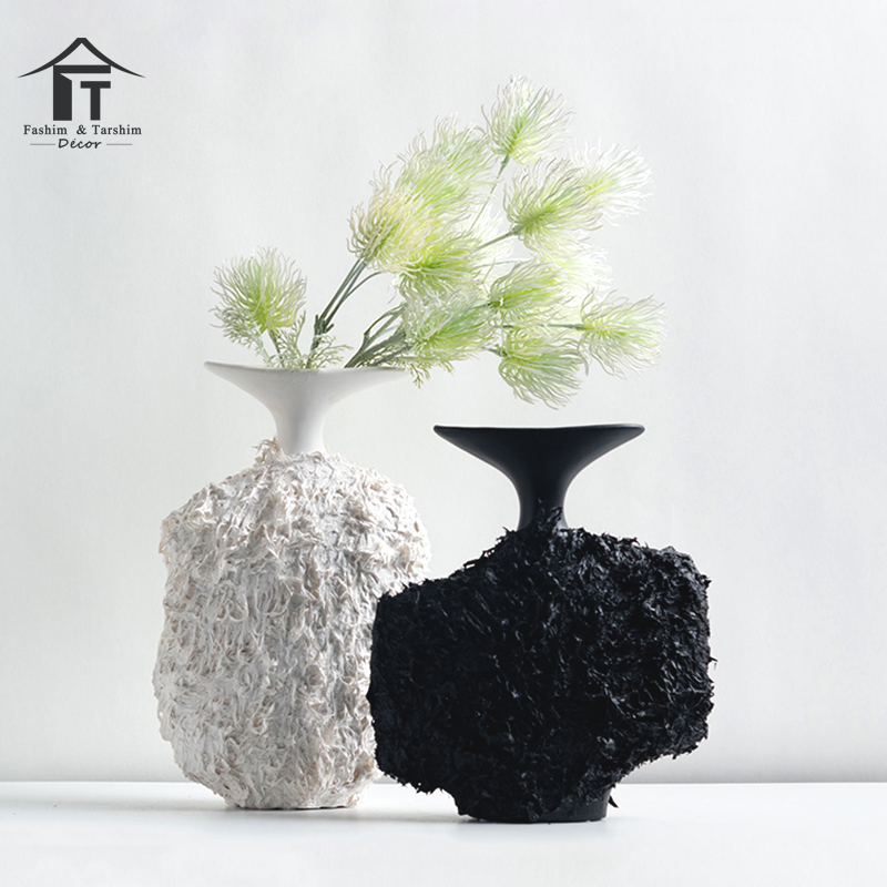Wholesale New Nordic White Minimalist Ceramic And Porcelain Vases Flower Vases Big Ceramic Home Decor