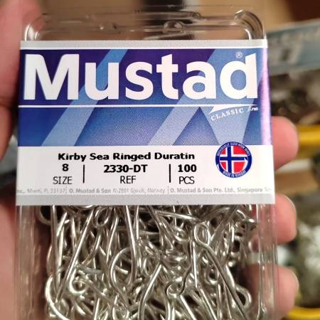 Mustad 1#-24# Model Fishhook High Carbon Steel Barbed Hook 100pcs/box Saltwater Fishing Hooks