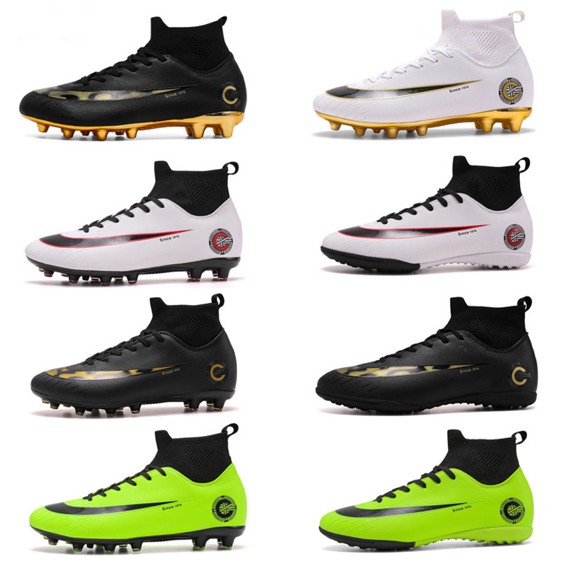soccer shoes football boots for men sport shoe sports turf team outdoor custom black cleats tf wholesale trainers 8.5