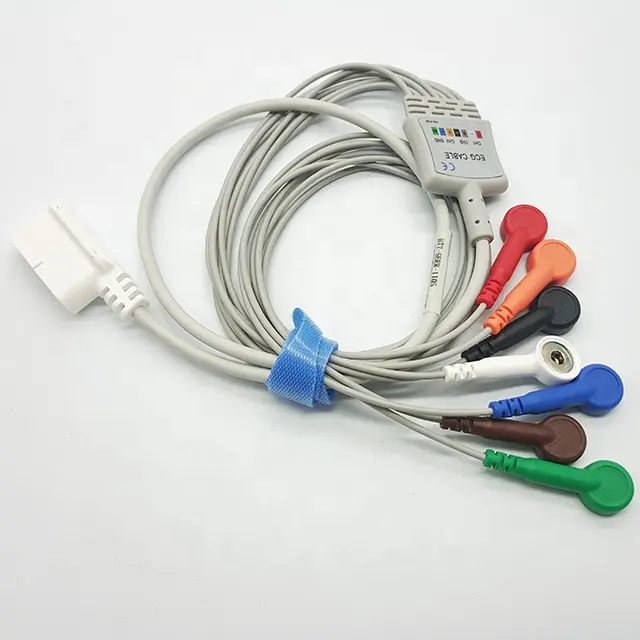 Holter Flexible Medical Snap Button Cable Holter Ecg Cable Lead Snap Holter Ecg Eeg Cable