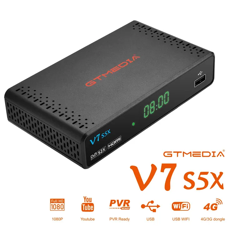 Manufacturer's preferential price GTmedia V7 S5X DVB-S S2 S2X H.265 T2MI is different from Freesat V7 s2x HD GTMEDIA V7S HD sate
