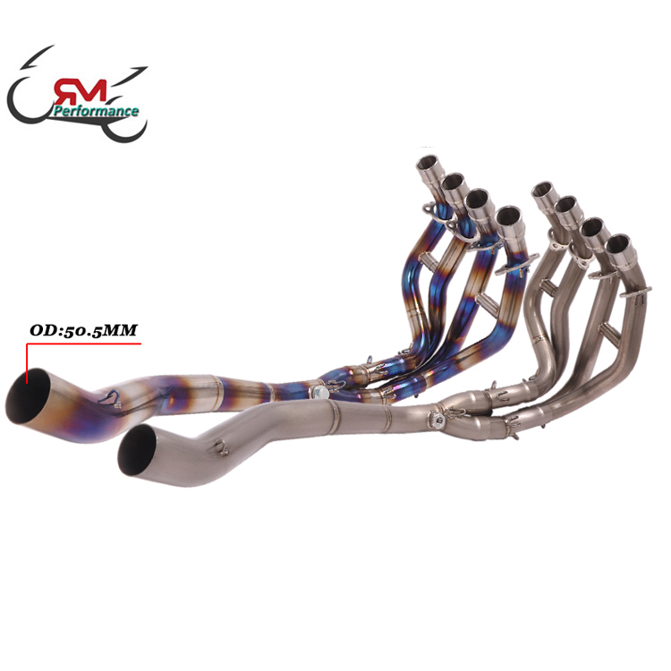 Motorcycle Exhaust Front Connect Escape Modified Titanium Alloy Front Middle Link Pipe For Kawasaki Ninja ZX-25R ZX25R 2020 2021