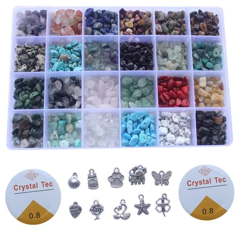 Wholesale 5-8mm Natural Stone Loose Beads Crystal Chips With Hole Irregular Gemstone Gravels Beads