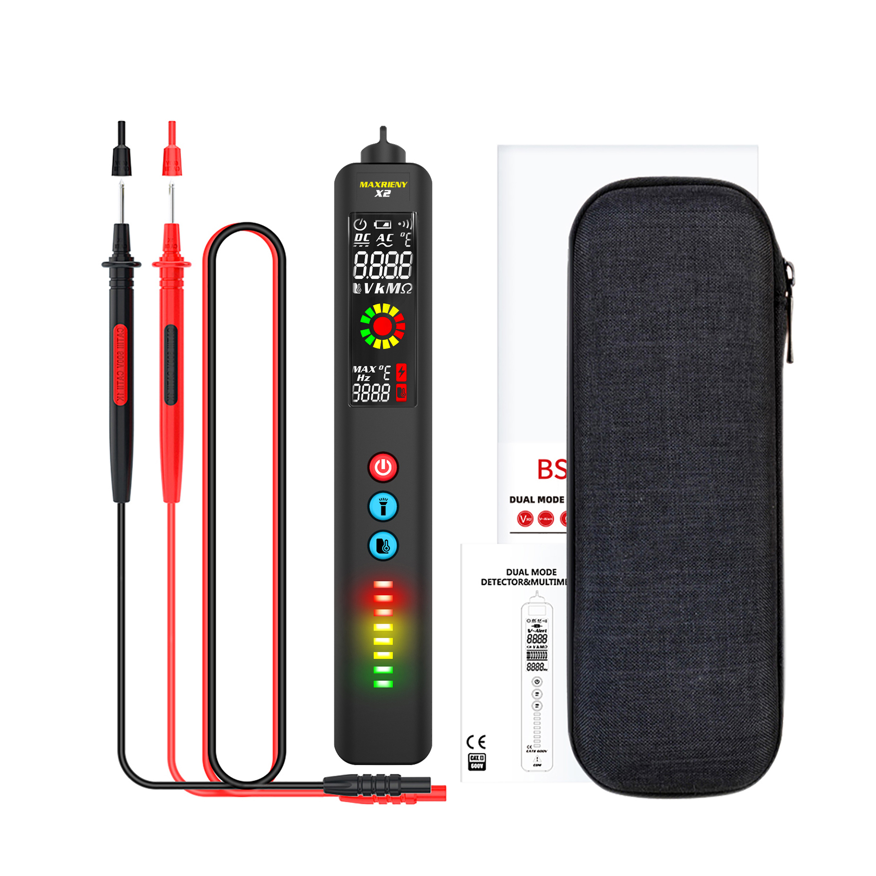 Avometer BSIDE X2 non contact Detector pen ac dc volt meter digital multi electric auto Ranging analog multimeter Voltage Tester