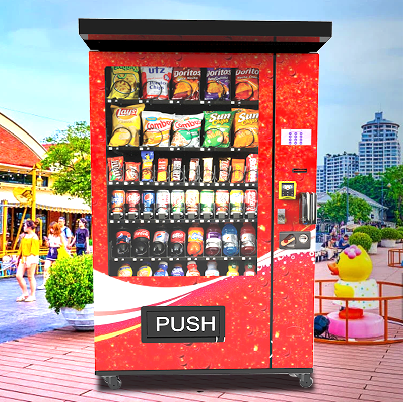 Foods and Drinks Combo Vending Machine Japanese Vending Machines Automatic Drink Vending Machine Outdoor 300W SDK 360 Pcs 350kgs