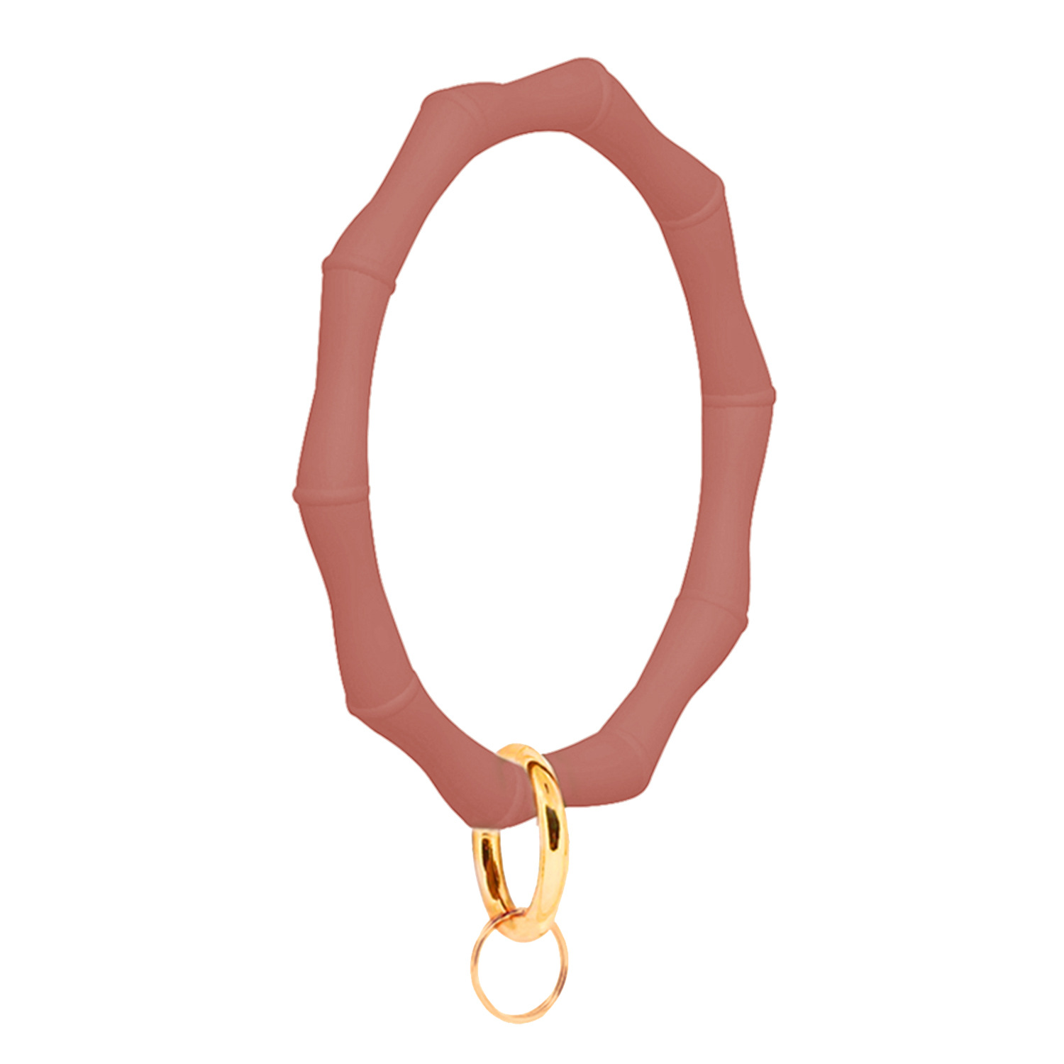 Wholesale Circle Anti-lost Bamboo Bones Shape Silicone Bracelet Fashion Soft Women Keychain