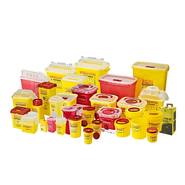 OEM ODM Factory Plastic Hospital Disposable Biohazard Medical Sharps Needle Bin Box Medical Waste Tub Container Different Sizes