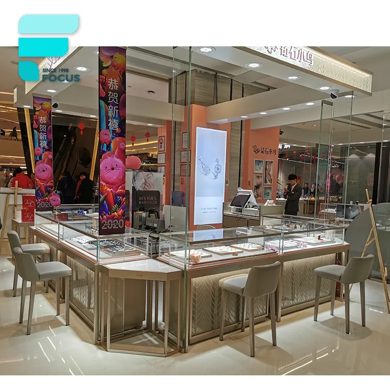 Display Cabinet Jewellery Modern Style Jewelry Kiosk for Mall Counter Jewelry Kiosk Design For Sales