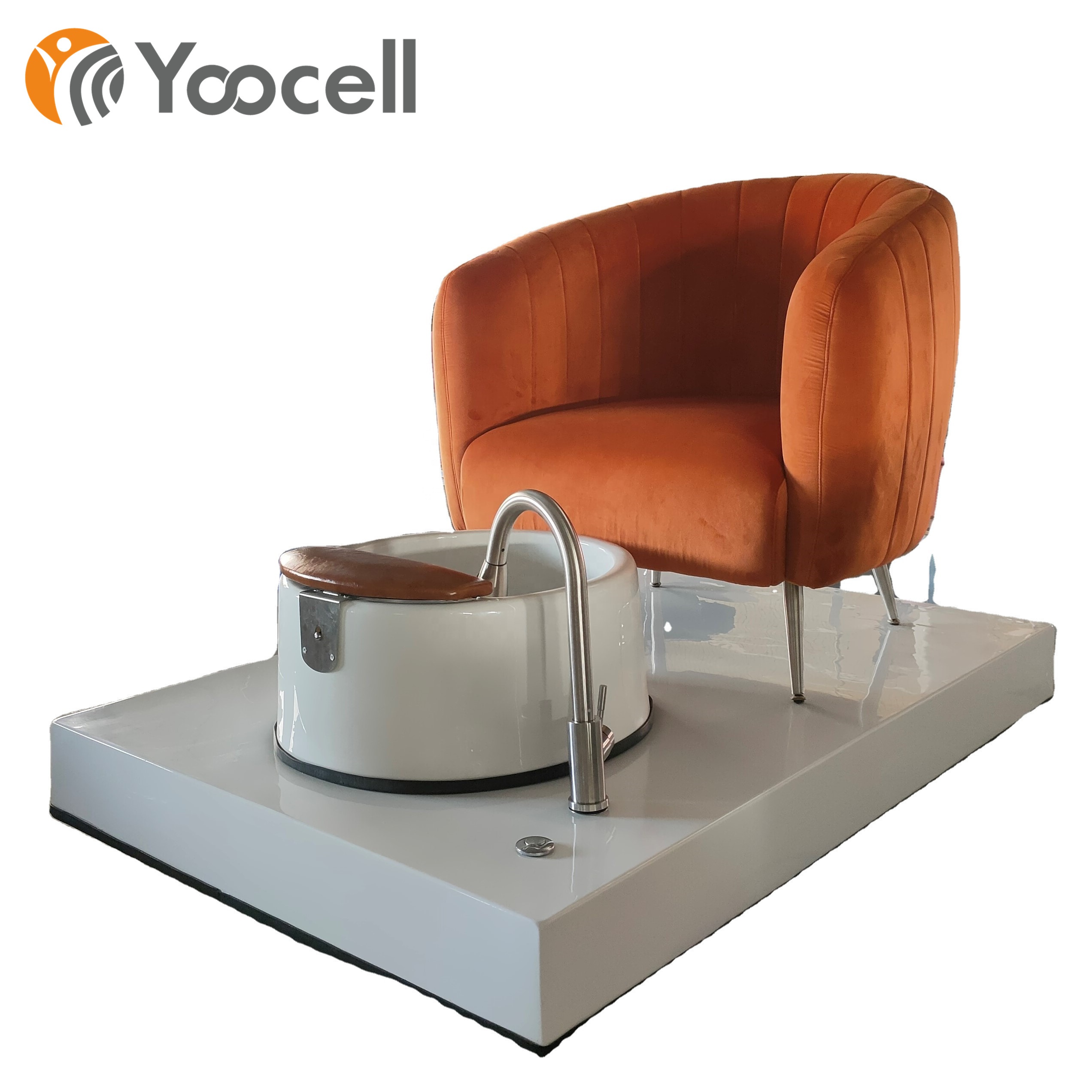 Yoocell карамельного цвета, лидер продаж, мягкое бархатное кресло для педикюра, спа-кресло, магнитный стул для педикюра, для маникюрного салона