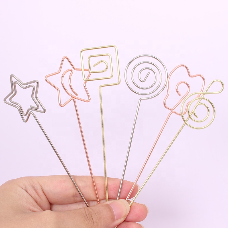 DIY 13 Mix Shape Ring Loop Craft Wire Clip Table Card Note Photo Memo Holder Metal Clamp Clay Cake Decoration Accessories