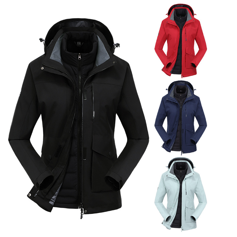 Custom Unisex Sports Wholesale Stylish Plain Windproof Waterproof Outdoor Ski 3 in 1 Jacket Including Down Jackets Inner liner