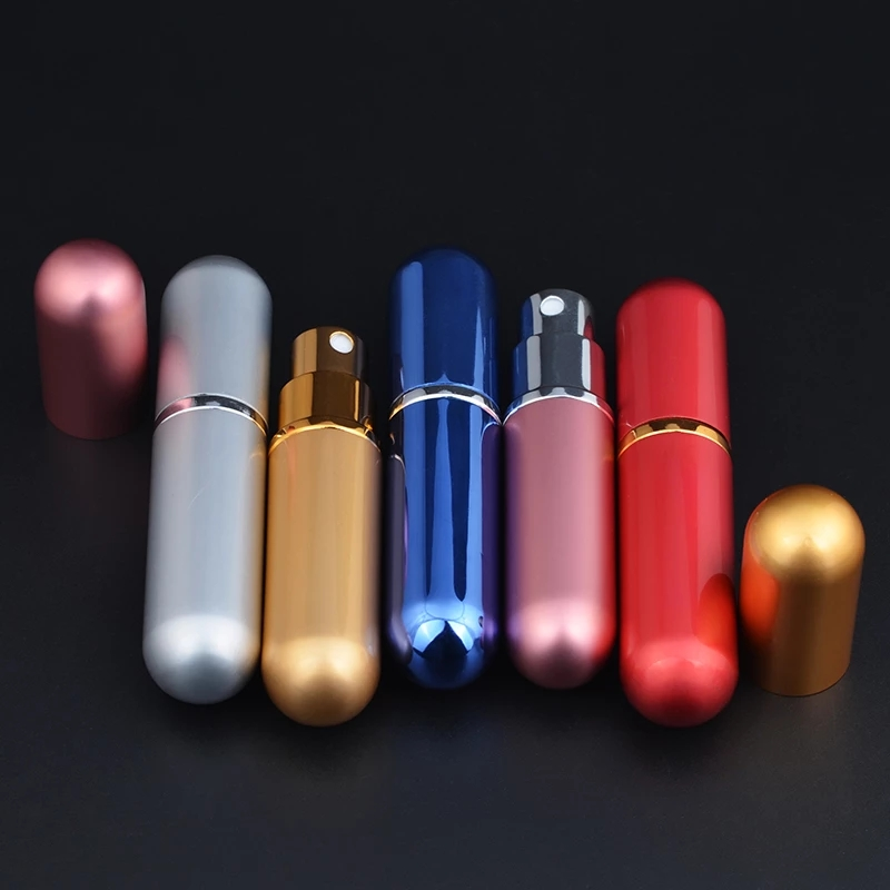 3ml 5ml Mini Travel Pocket Refillable Aluminum Empty Atomizer Spray Glass Perfume Bottle