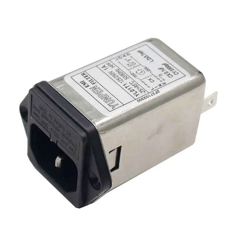IEC 320 C14 Male Socket YL-T1-2F power EMI filter with fuse