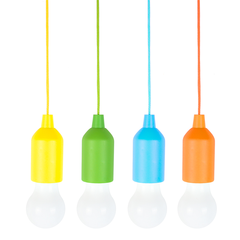colorful pull-rope Portable LED Pull Cord light Bulb Outdoor garden camping lantern hanging rope lamp home decor tent light