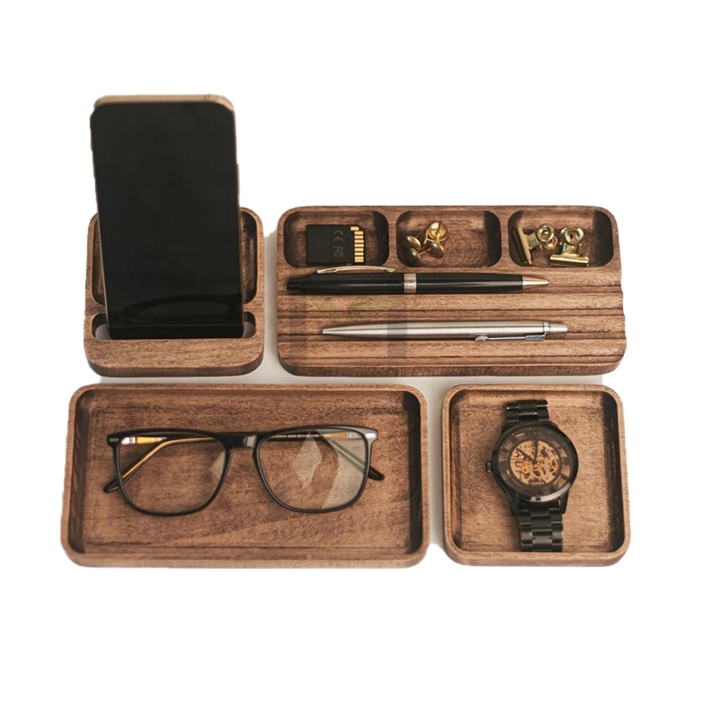 Wood Desk Organizer Desktop Organization Holder for Pen, Pencil, Office Supplies, and Accessories