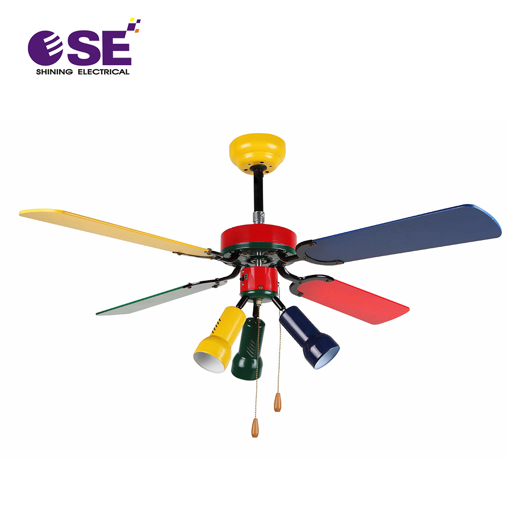 Popular American 42' hang fans Colored AC 42 inch decorative led ceiling fan light