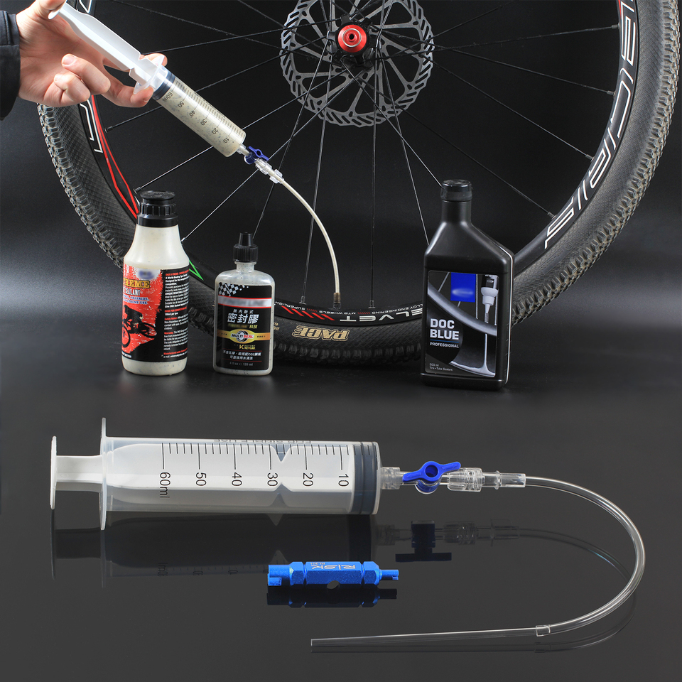 RISK Self-Supplementing Fluid Injection Tool Mountain Road Bicycle Tubeless Tire Repair with Fluid Filling Syringe Bicycle Parts