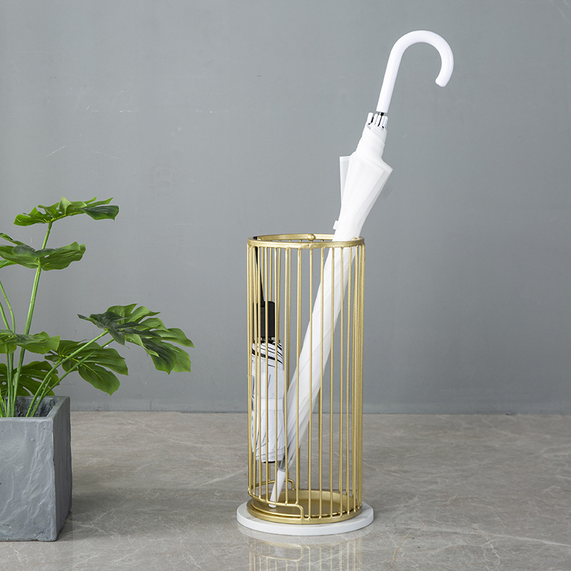 Custom Gold Wrought Iron Umbrella Stand Free Standing Umbrella Holder New style holder stand umbrella storage rack