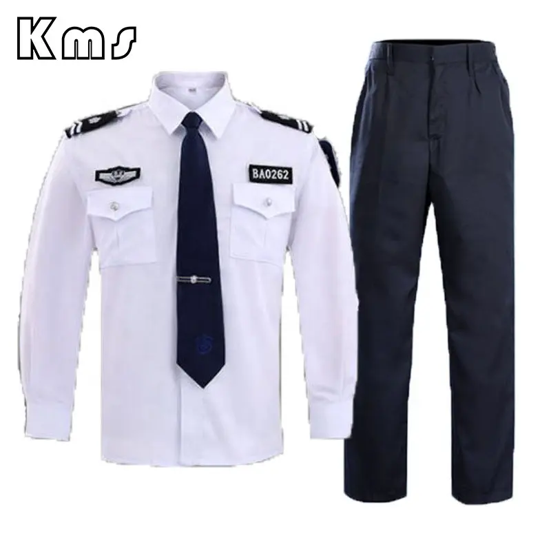 KMS Professional Designer Custom Workplace White Workwear Public Police Security Guard Patch Uniform Foe Sale