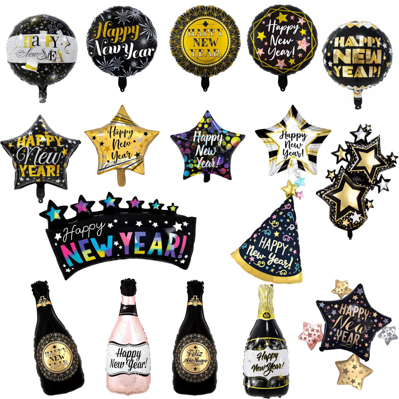 Onlyup New Happy New Year Feliz Ano Nuevo Party Decoraton Foil Helium balloon Globes