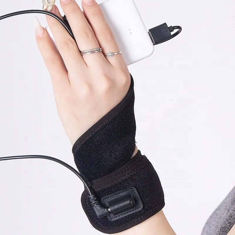 EMAF USB charging washable graphene fabric wristband warmer electronic heating wrister bracer with adjustable temperature