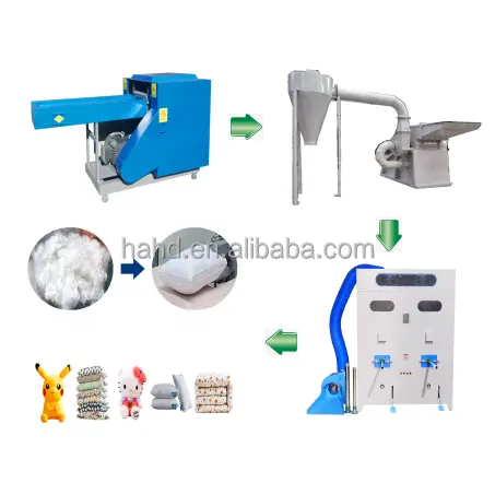 Short sleeve old clothes shredder machine used clothing recycled cotton machine inorganic fiber recycling machine