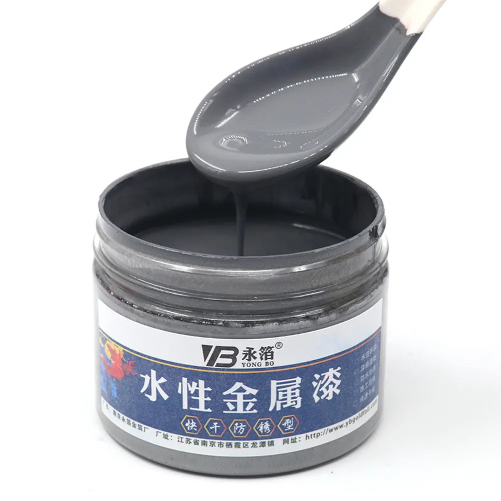 High Quality Non-toxic Waterproof Paint Interior Wall Furniture Decoration Acrylic Dark Grey Color Water-based Metallic Paint