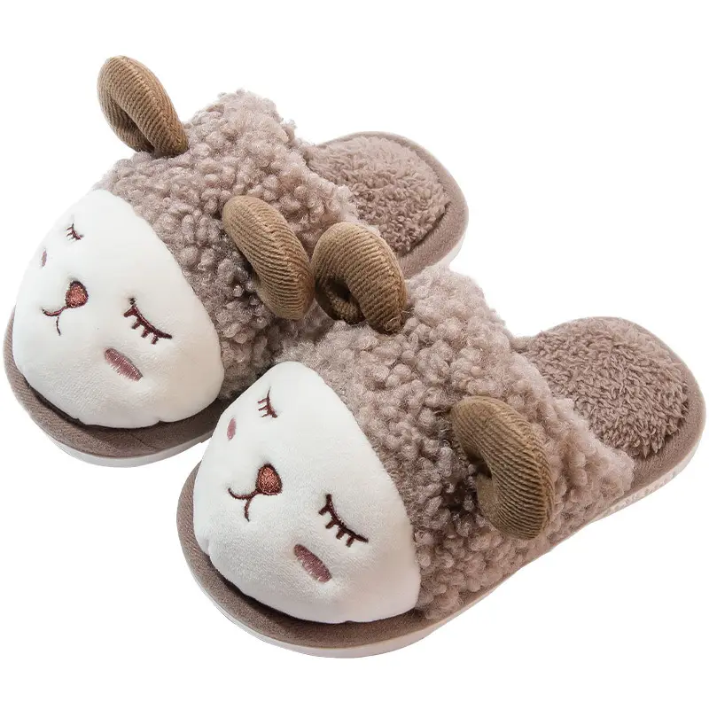 High Quality Cute Lovely Lamp Design Colorful Warm Comfortable Home Cotton Boys And Girls Slippers For Winter And Autumn