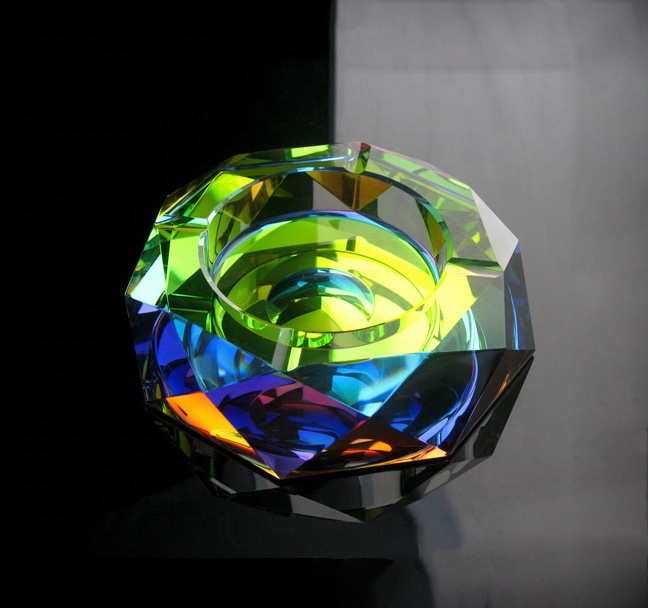 MH-AS001 специальная пепельница octagon с радужным покрытием, Хрустальная пепельница, сигареты
