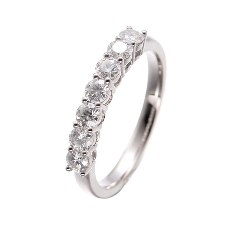 Классический 0.7CT VVS DEF цвет 7 Муассанит кольца Твердые 18 к белое золото Charles & Colvard Forever One Муассанит Обручальные кольца для женщин