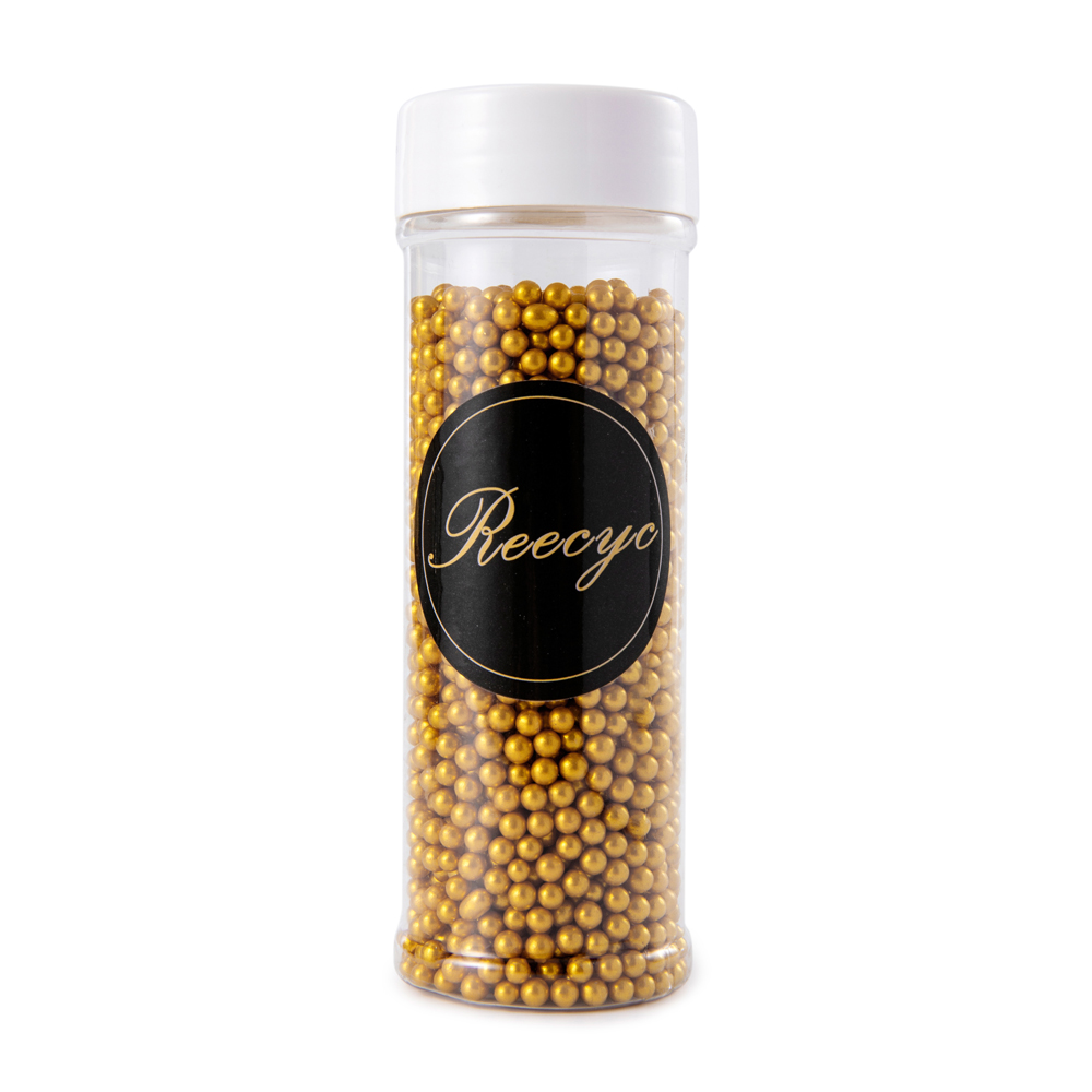 Wholesale baking supplies 130g golden decoration Cake ingredients sugar beads baking ingredients golden sugar beads
