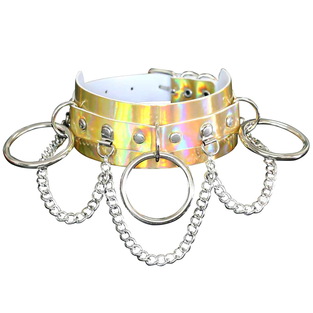 Stylish Cosplay Harajuku Punk Rock Gothic Necklace Sexy O Ring Spike Collar Choker Necklace Body Accessories