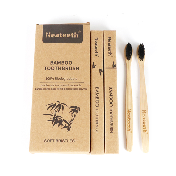 Custom logo eco friendly disposable cowhide carton packing mini biodegradable bamboo toothbrushes