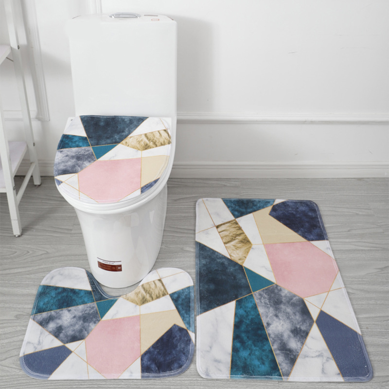 Slip Cartoon Mats Custom Washable Microfiber 3 Pc/pieces Non Slip Microfiber Print Rug Bathroom Rug Set