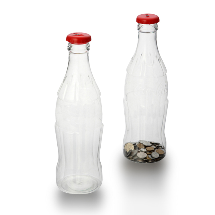 Новый продукт изготовленный на заказ PET пластиковая бутылка в форме монет банка